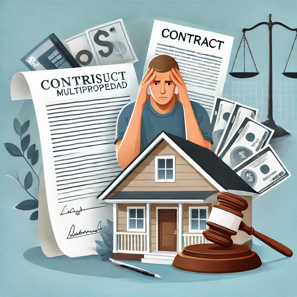 Ilustración sobre los problemas legales de la multipropiedad y sus soluciones jurídicas.